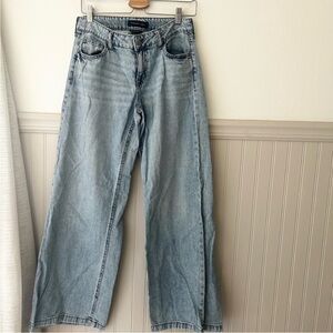 Aeropostale Low Rise Wide Leg Light Blue Size 6 Jeans
